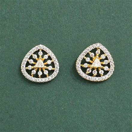 Cubic Zirconia Tops With 2 Tone Rhodium Plating