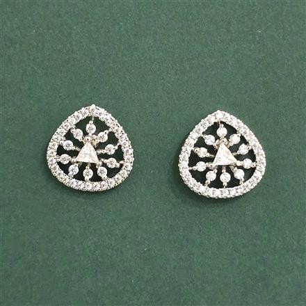 Cubic Zirconia Tops With 2 Tone Rhodium Plating