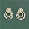 Cubic Zirconia Classic Earring With Mehndi 2 Tone Rhodium Plating