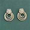 Cubic Zirconia Classic Earring With Mehndi 2 Tone Rhodium Plating