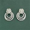 Cubic Zirconia Classic Earring With Mehndi 2 Tone Rhodium Plating