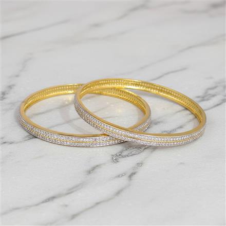 Cubic Zirconia Classic Bangles With 2 Tone Plating