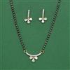 Cubic Zirconia Classic Mangalsutra With 2 Tone Rhodium Plating