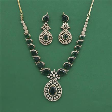 Cubic Zirconia Classic Necklace Set With Mehndi Plating