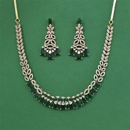 Cubic Zirconia Classic Necklace Set With Mehndi Plating