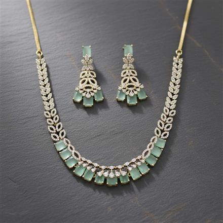 Cubic Zirconia Classic Necklace Set With Mehndi Plating