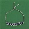 Cubic Zirconia Adjustable Bracelet With Rhodium Plating