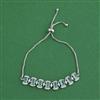 Cubic Zirconia Adjustable Bracelet With Rhodium Plating