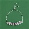 Cubic Zirconia Adjustable Bracelet With Rhodium Plating