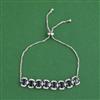 Cubic Zirconia Adjustable Bracelet With Rhodium Plating