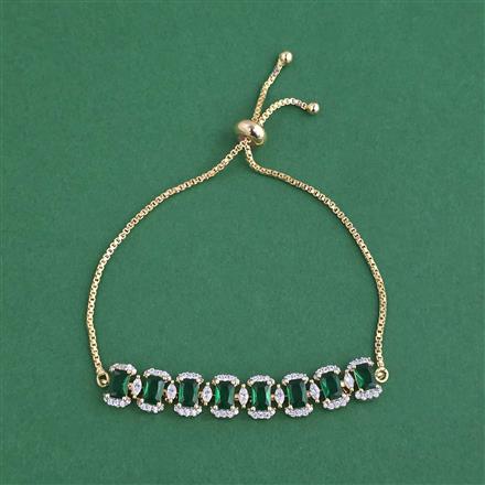 Cubic Zirconia Adjustable Bracelet With 2 Tone Plating