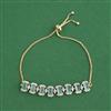 Cubic Zirconia Adjustable Bracelet With 2 Tone Plating