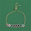 Cubic Zirconia Adjustable Bracelet With 2 Tone Plating