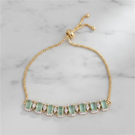 Cubic Zirconia Adjustable Bracelet With 2 Tone Plating