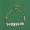 Cubic Zirconia Adjustable Bracelet With 2 Tone Plating
