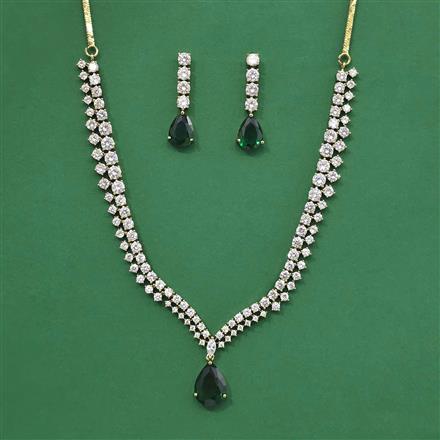 Cubic Zirconia Classic Necklace Set With Mehndi Plating