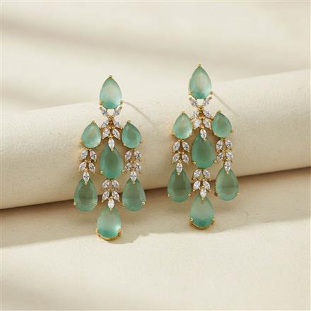 Cubic Zirconia Classic Earring With Mehndi Plating