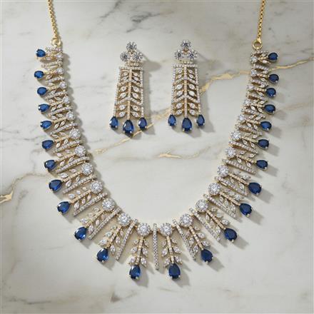 Cubic Zirconia Classic Necklace Set With 2 Tone Plating