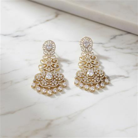 Cubic Zirconia Classic Earring With 2 Tone Plating