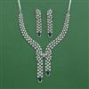Cubic Zirconia Classic Necklace Set With Rhodium Plating