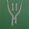 Cubic Zirconia Classic Necklace Set With Rhodium Plating