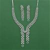 Cubic Zirconia Classic Necklace Set With Rhodium Plating