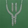 Cubic Zirconia Classic Necklace Set With Rhodium Plating
