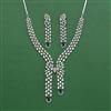 Cubic Zirconia Classic Necklace Set With Rhodium Plating