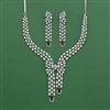 Cubic Zirconia Classic Necklace Set With Rhodium Plating