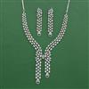 Cubic Zirconia Classic Necklace Set With Rhodium Plating