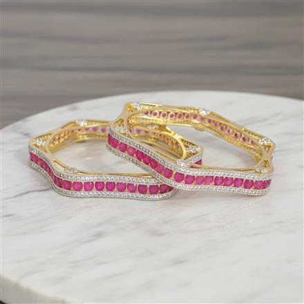 Cubic Zirconia Classic Bangles With 2 Tone Plating