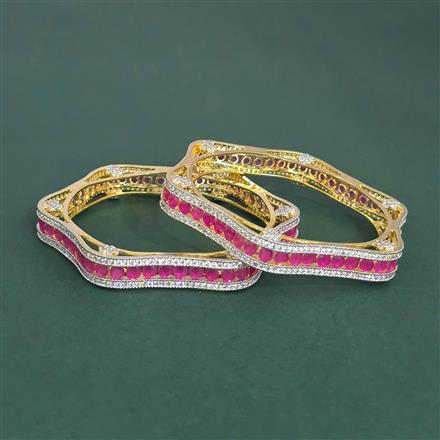 Cubic Zirconia Classic Bangles With 2 Tone Plating