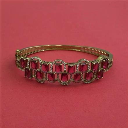 Cz Openable Kada With Mehndi Plating