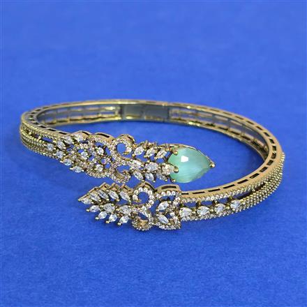 Cz Openable Kada With Mehndi Plating