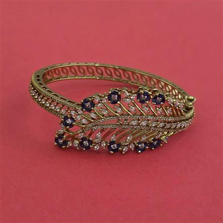 Cz Openable Kada With Mehndi Plating
