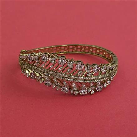 Cz Openable Kada With Mehndi Plating