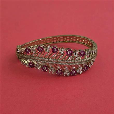 Cz Openable Kada With Mehndi Plating