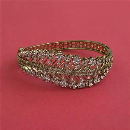 Cz Openable Kada With Mehndi Plating