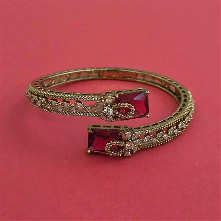 Cz Openable Kada With Mehndi Plating