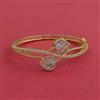 Cz Openable Kada With Mehndi 2 Tone Rhodium Plating