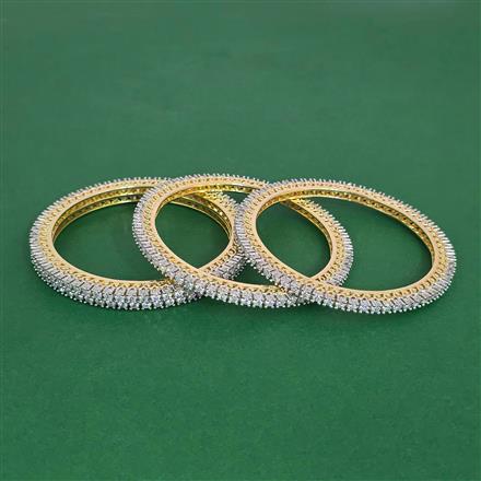 Cz Classic Bangles With 2 Tone Plating