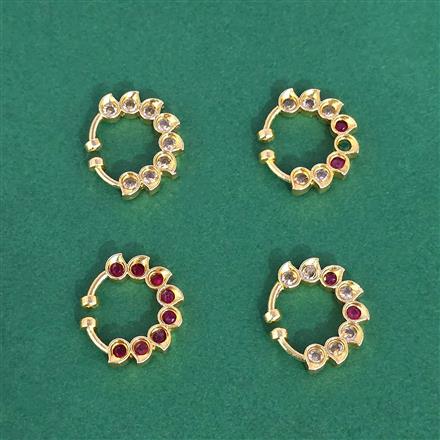 Cz Pressing Nose Ring With Gold Plating