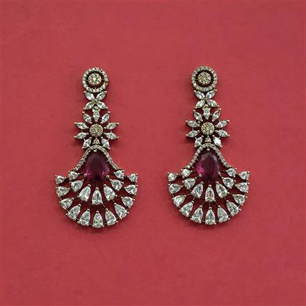 Cz Classic Earring With Mehndi Plating