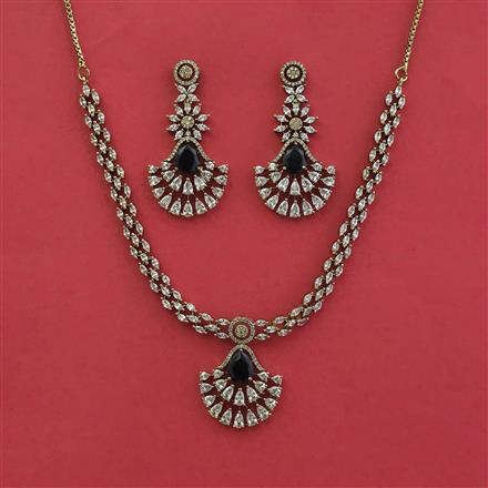 Cz Classic Necklace With Mehndi Plating