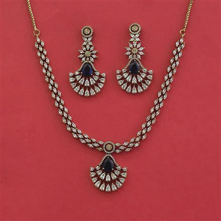 Cz Classic Necklace With Mehndi Plating