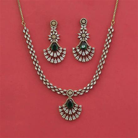 Cz Classic Necklace With Mehndi Plating