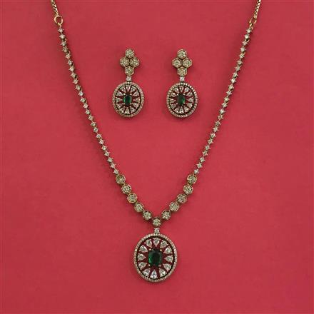 Cz Classic Necklace With Mehndi Plating