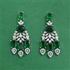 Cz Classic Earring With Rhodium Plating