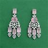 Cz Classic Earring With Rhodium Plating