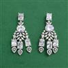 Cz Classic Earring With Rhodium Plating